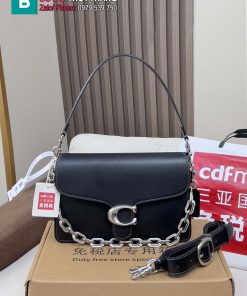 Túi xách COACH tabby màu đen tag bạc da bò size 26x16x6.5cm 2 dây đeo