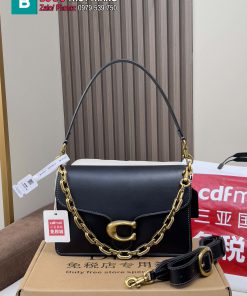 Túi xách COACH tabby màu đen tag vàng da bò size 26x16x6.5cm 2 dây đeo