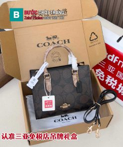 Túi xách COACH tote màu nâu socola size 25 cm phong cách thanh lịch