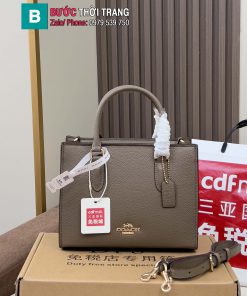 Túi xách COACH tote màu ghi nâu size 25 cm phong cách thanh lịch