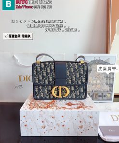 Túi xách Dior Montaigne màu xanh đen size 21 cm và 25 cm chất liệu vải cao cấp