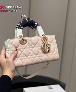Túi xách Dior d-joy màu hồng trắng size 22x11cm phong cách thanh lịch