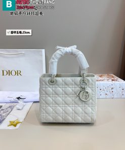 Túi xách Dior lady full màu trắng size 24 cm da bò cao cấp