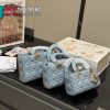  Túi xách cầm tay Dior lady bản ngang size 16,22,25 cm nhiều màu ô trám da mềm