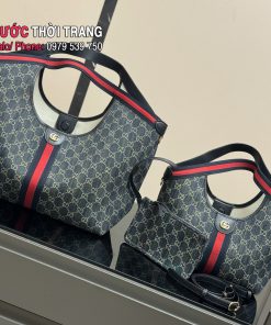 Túi cầm tay GG size lớn màu xanh đen size 28 cm và 38 cm