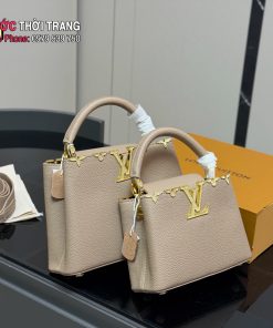 Túi xách LV Capucines màu ghi nâu size 21 cm và 27 cm phong cách sang trọng
