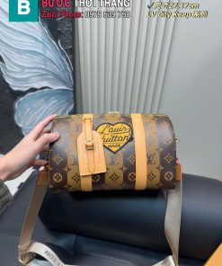  Túi xách đeo chéo LV keepall màu nâu monogram size 27x17 cm