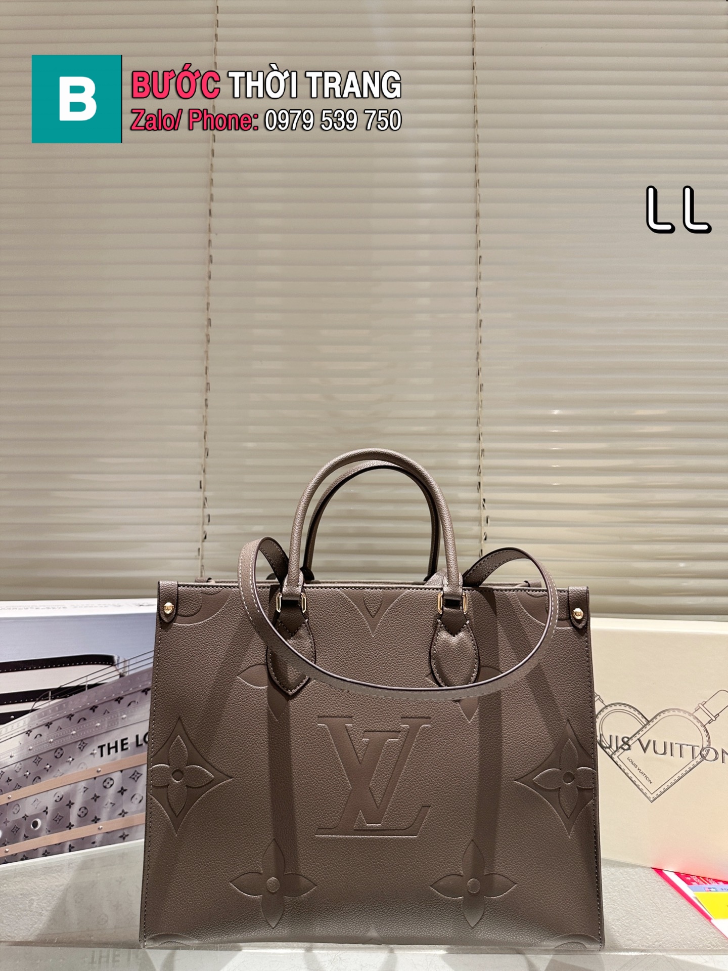 Túi xách LV Onthego màu nâu đen size 35 cm