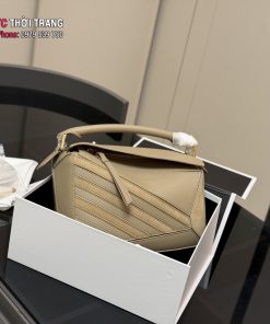 Túi xách Loewe Puzzle màu ghi nâu da bò cao cấp size 24x15 cm