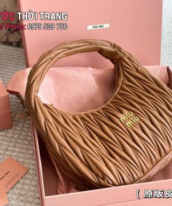 Túi xách Miu Miu cầm tay màu nâu bò size 30x20cm