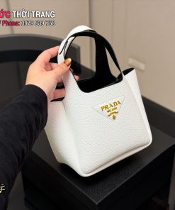 Túi xách Prada Tote Mini sze 18x15 cm màu trắng ngà da mềm phong cách basic