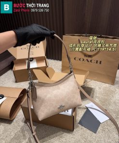 Túi xách đeo chéo COACH Laurel hobo màu nâu nude size 19x14.5cm