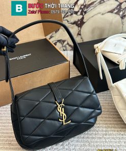 Túi xách kẹp nách YSL LE57 màu đen da bò mềm mại size 25x18 cm