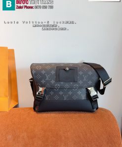 Túi xách nam LV Messenger màu ghi đen size 28x9x23 cm