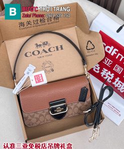 Túi xách nữ COACH tabby dáng ngang màu nâu size 26.5x14x6,5cm