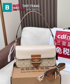 Túi xách nữ COACH tabby dáng ngang màu nâu nude size 26.5x14x6,5cm
