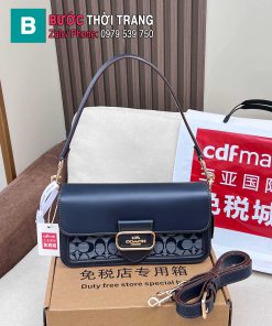 Túi xách nữ COACH tabby dáng ngang màu xanh than size 26.5x14x6,5cm.