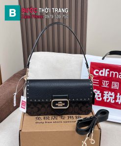 Túi xách nữ COACH tabby dáng ngang màu đen nâu size 26.5x14x6,5cm.