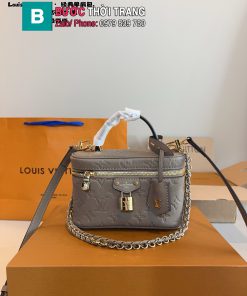  Túi xách đeo chéo LV Vanity màu ghi nâu size 18x6x12 cm da bò