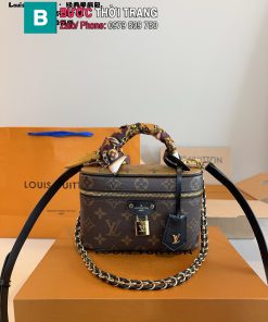  Túi xách đeo chéo LV Vanity màu nâu size 18x6x12 cm da bò