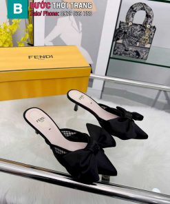 Dép cao gót FENDI đính nơ bản to nữ tính
