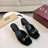 Dép cao gót GUCCI màu đen da bò xịn mịn thiết kế sang trọng quý phái