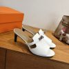Dép cao gót HM màu trắng da bê mềm mại tôn dáng sang trọng