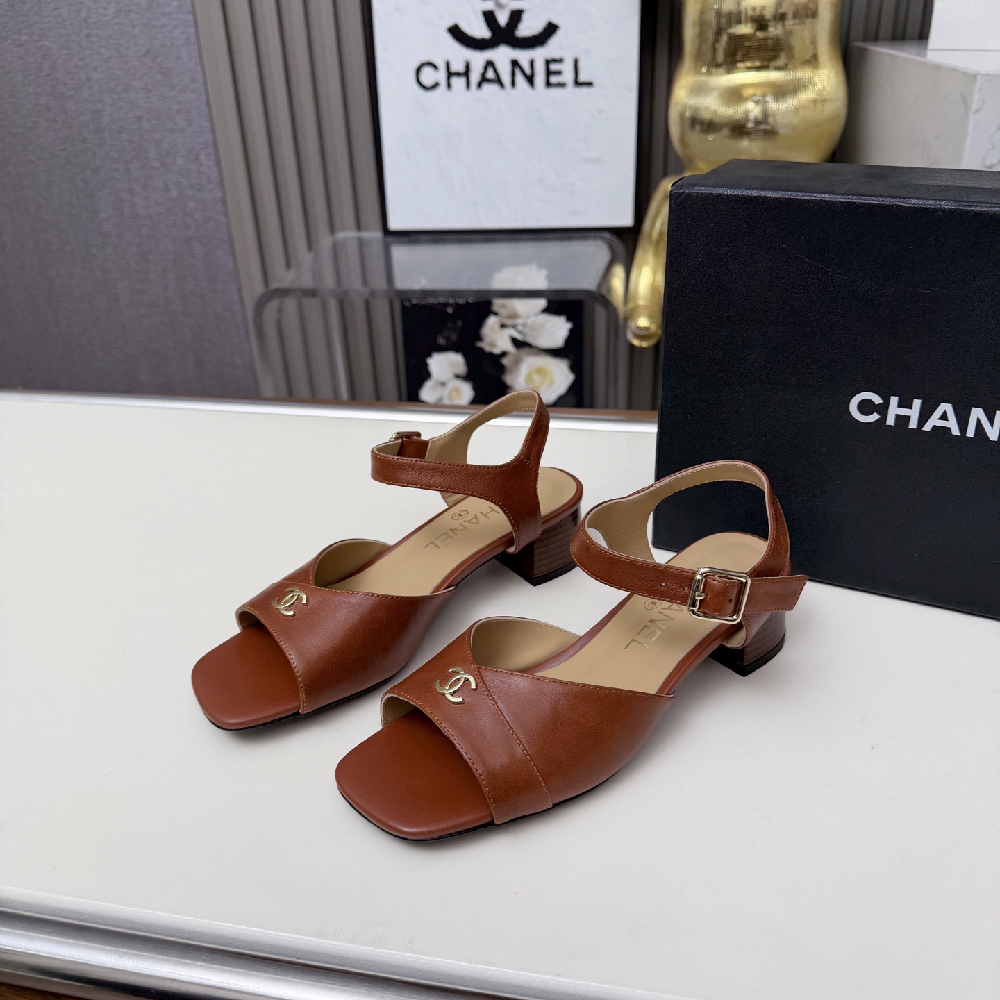 Dép sandal CN cao cấp màu nâu phong cách basic