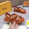 Dép sandal FENDI da bò cao cấp màu nâu