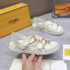 Dép sandal FENDI da bò cao cấp màu trắng ngà