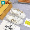 Dép sandal FENDI đế bệt màu trắng khóa chữ F nổi bật