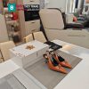 Giày cao gót YSL mũi nhọn màu nâu phong cách quý cô sang chảnh đế 7cm