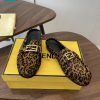 Giày lười FENDI cao cấp màu nâu họa tiết da báo chất liệu da bê mềm mịn