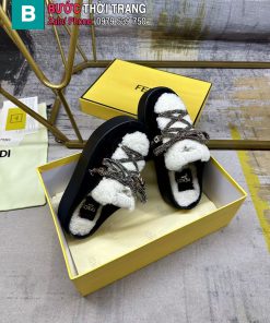 Giày Fendi Après Chic Leather màu nâu và màu đen cực ấm cho mùa đông lạnh giá