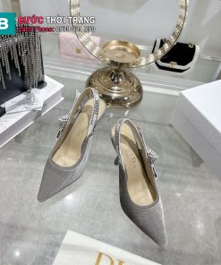 Giày cao gót DIOR màu xám cao cấp đế 8,5cm