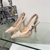 Giày cao gót DIOR họa tiết thêu nữ tính, đế cao 6.5 cm và 9.5cm