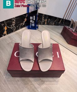 Giày cao gót GUCCI nữ màu ghi đế 10,5cm được làm từ lụa cao cấp