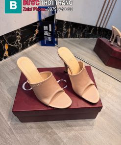 Giày cao gót GUCCI nữ màu nude đế 10,5cm được làm từ lụa cao cấp