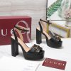 Giày cao gót GUCCI màu đen da bò cao cấp đế cao 12 cm