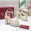 Giày cao gót GUCCI màu trắng da bò cao cấp đế cao 12 cm