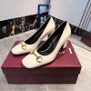 Giày cao gót GUCCI cao cấp màu trắng ngà đế vuông 7.5cm và 10 cm da bò mềm mịn