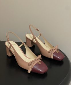 Giày cao gót VALENTINO màu nâu thanh lịch đế cao 6cm