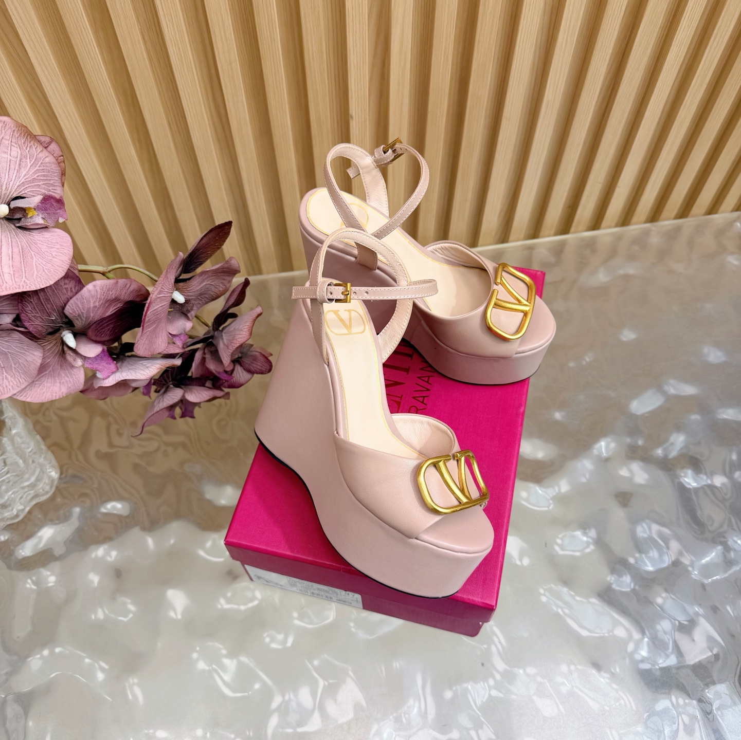 Giày cao gót nữ Valentino màu nude đế xuồng cao 13cm