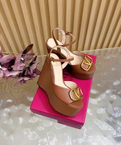 Giày cao gót nữ Valentino màu nâu đế xuồng cao 13cm