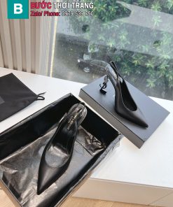 Giày cao gót YSL màu đen phong cách thời thượng sang trọng đế 11cm