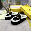 Giày lười FENDI lót lông cực ấm màu đen mũi tròn đế bằng đi chân cực đẹp