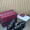 Giày lười GUCCI hở gót màu đen thiết kế sang trọng logo to nổi bật