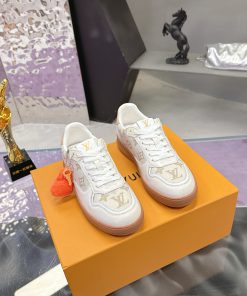 Giày thể thao LV cao cấp màu trắng ngà phong cách năng động