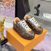 Giày thể thao unisex LV BUTTERSOFT cao cấp màu nâu họa tiết monogram
