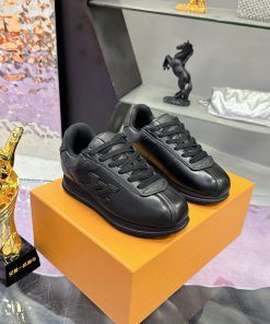 Giày thể thao unisex LV BUTTERSOFT cao cấp màu đen phong cách năng động